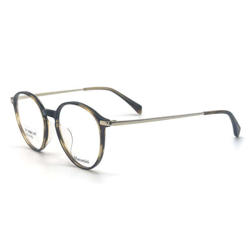OPT SUN001 Cadre optique en acétate avec tempes à haute élasticité style rond tendance Look à la mode