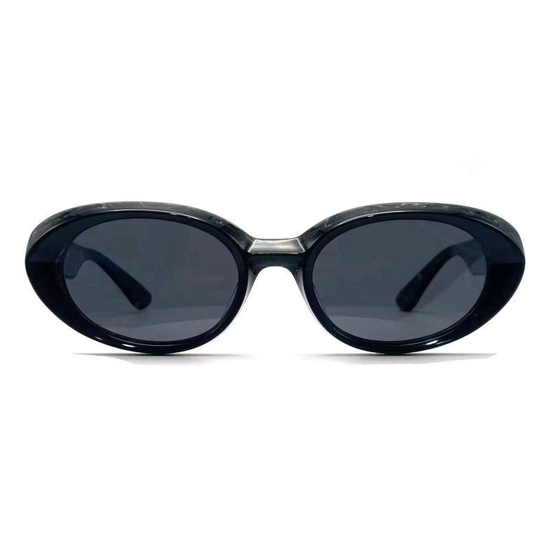 Lentilles de soleil à l'état d'acétate, à la mode, de forme ovale et à l'état classique, modèle AS075, fabrication de lunettes OEM/ODM