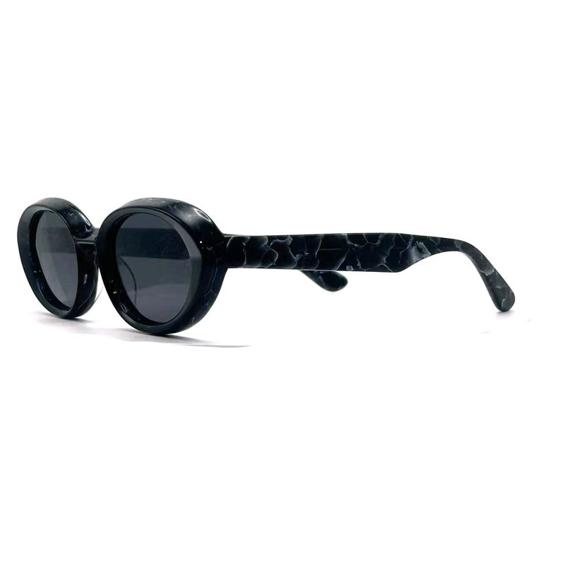 Lentilles de soleil à l'état d'acétate, à la mode, de forme ovale et à l'état classique, modèle AS075, fabrication de lunettes OEM/ODM