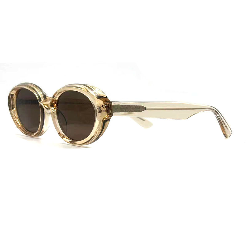 Lentilles de soleil à l'état d'acétate, à la mode, de forme ovale et à l'état classique, modèle AS075, fabrication de lunettes OEM/ODM