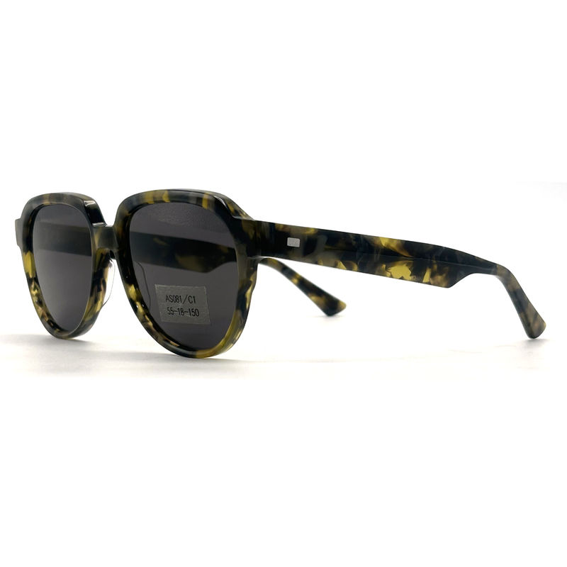 AS081 CR 39 Matériau de lentille Acétate cadre lunettes de soleil pour pilotes et forme des yeux