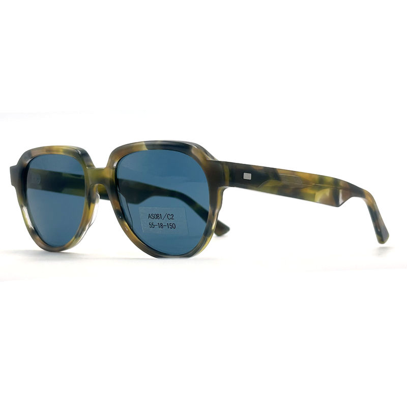 AS081 CR 39 Matériau de lentille Acétate cadre lunettes de soleil pour pilotes et forme des yeux