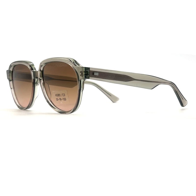 AS081 CR 39 Matériau de lentille Acétate cadre lunettes de soleil pour pilotes et forme des yeux