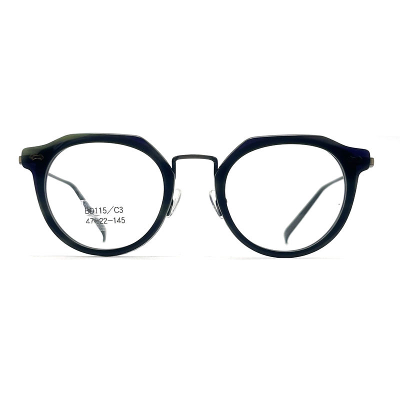 BD115 Couleur personnalisée Cadres métalliques d'acétate carrés - Design carré Couleurs vibrantes