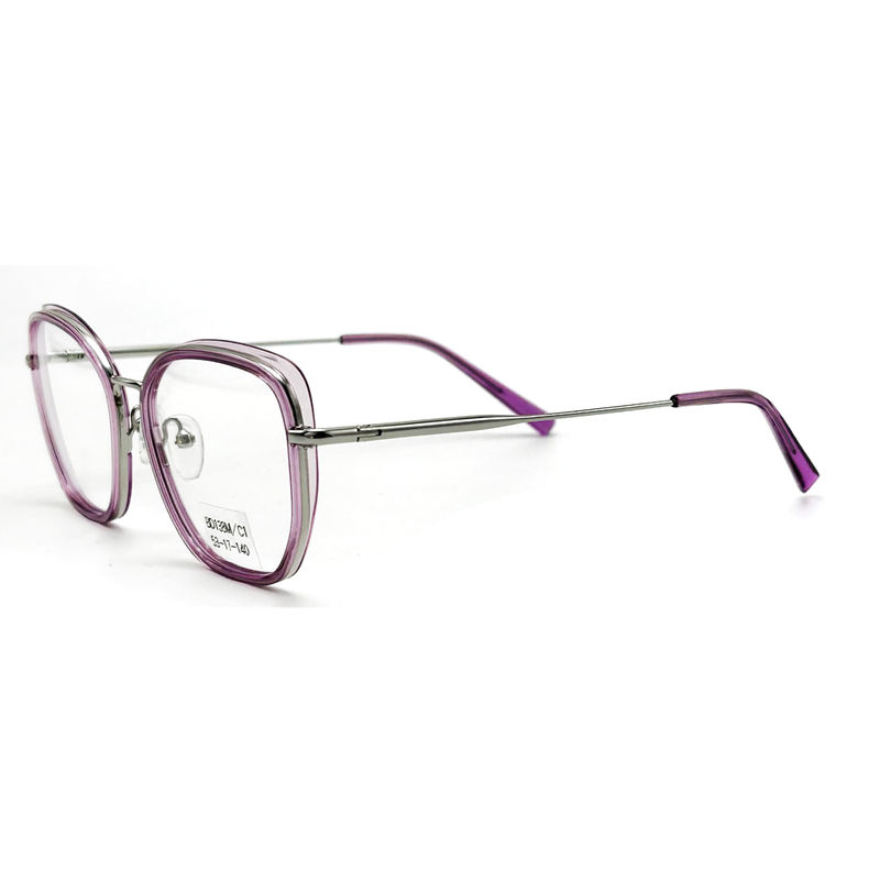 BD138M lunettes de métal acétate de style vintage carré personnalisées pour femmes
