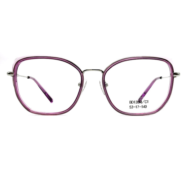 BD138M lunettes de métal acétate de style vintage carré personnalisées pour femmes