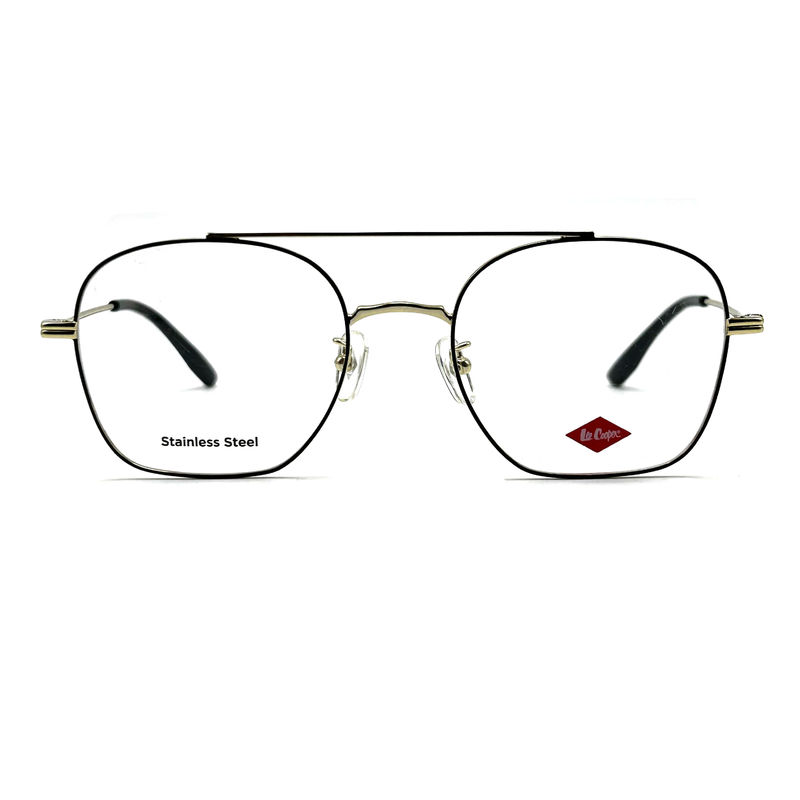 FM7112 Cadre métallique optique unisexe carré en acier inoxydable Taille 53-20-145