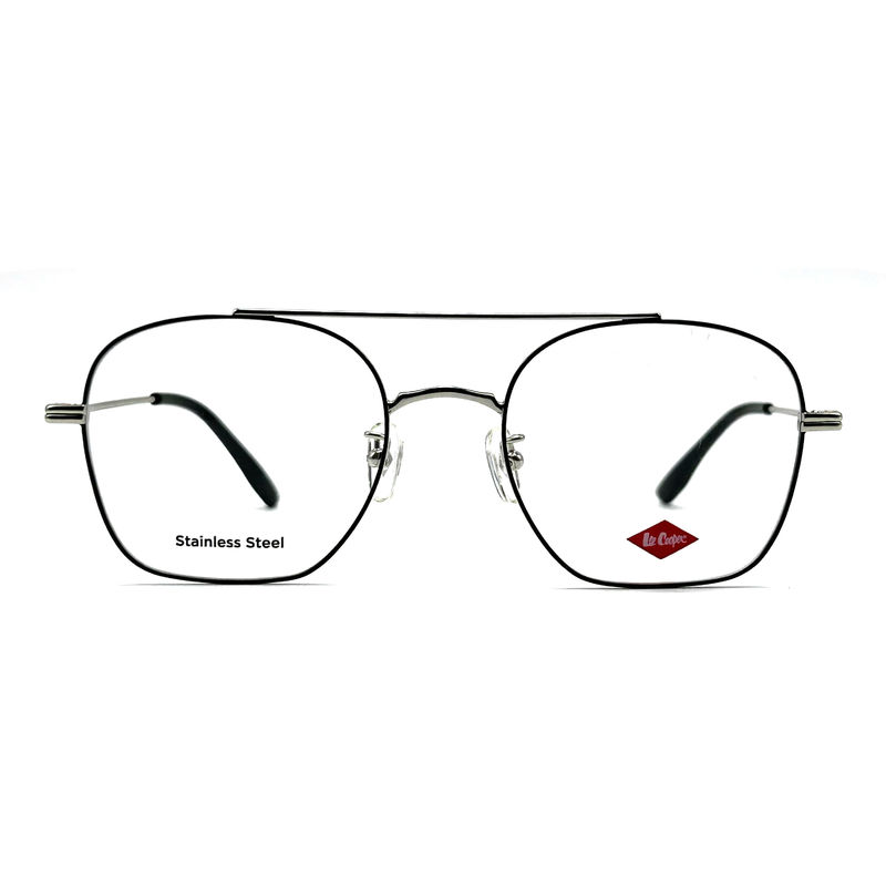FM7112 Cadre métallique optique unisexe carré en acier inoxydable Taille 53-20-145