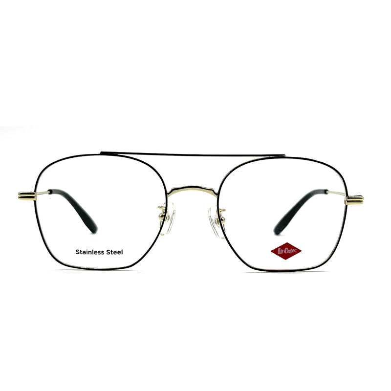 FM7112 Cadre métallique optique unisexe carré en acier inoxydable Taille 53-20-145