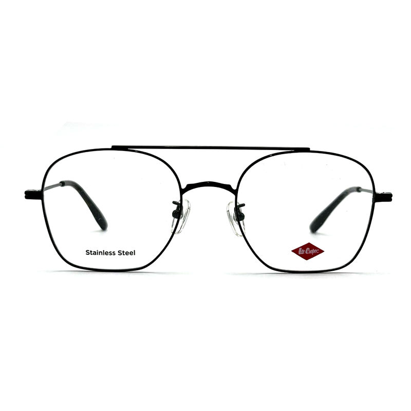 FM7112 Cadre métallique optique unisexe carré en acier inoxydable Taille 53-20-145