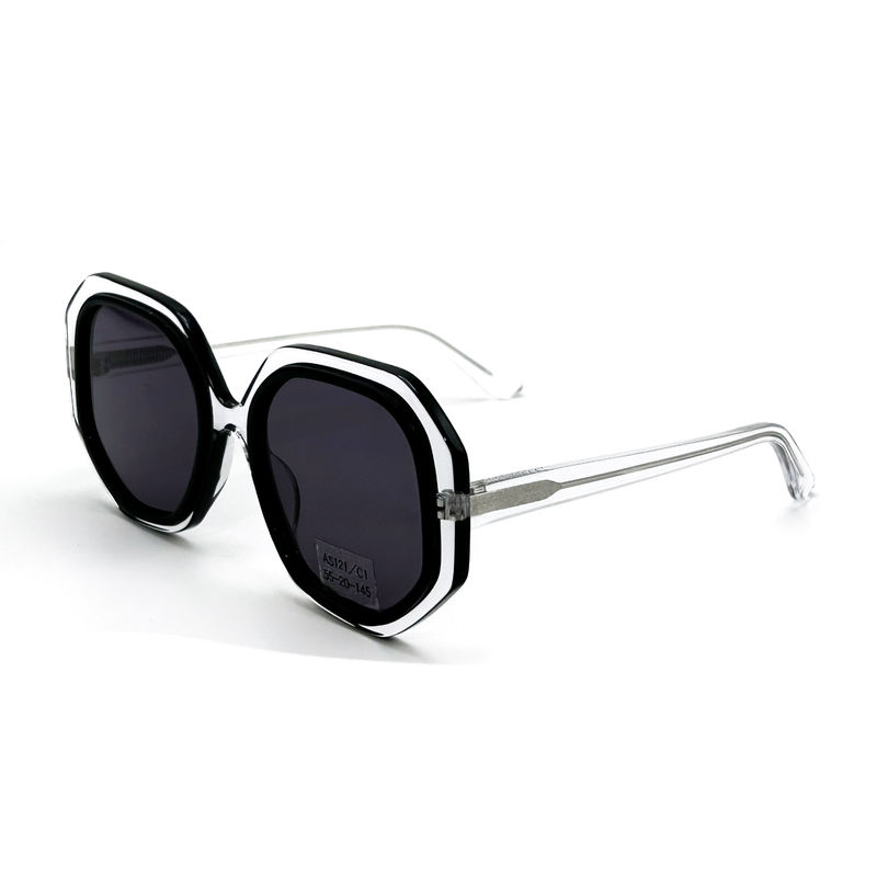 CR39 lunettes de soleil unisexes en acétate avec 100% de protection UV-modèle AS121, OEM / usine personnalisée