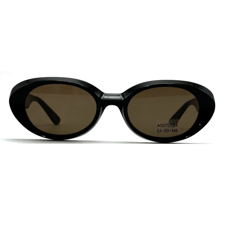 Lentilles de soleil à l'état d'acétate, à la mode, de forme ovale et à l'état classique, modèle AS075, fabrication de lunettes OEM/ODM
