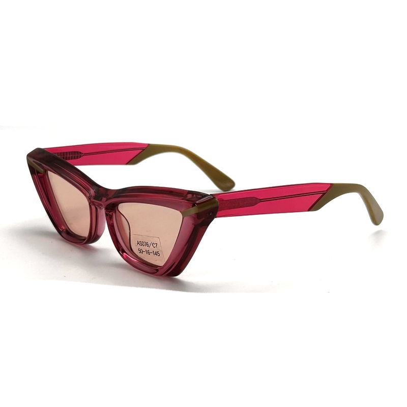 Acétate feuille papillon forme des yeux Acétate cadre lunettes de soleil-modèle AS076, sur mesure / OEM Fabrique de lunettes de soleil