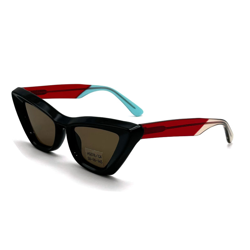 Acétate feuille papillon forme des yeux Acétate cadre lunettes de soleil-modèle AS076, sur mesure / OEM Fabrique de lunettes de soleil