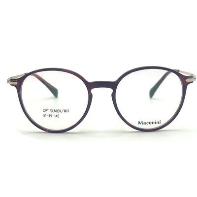 Bon prix OPT SUN001 Cadre optique en acétate avec tempes à haute élasticité style rond tendance Look à la mode en ligne