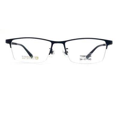 TD061 Elegant cadre en titane pour lunettes avec forme oculaire sans cadre et conception rectangulaire